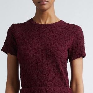 Vince Smocked Shrunken Crewneck Shirt Size M